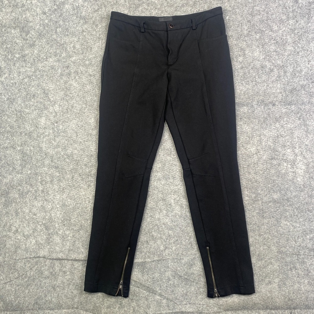 Atm Anthony Thomas Melillo Ponte Mid-rise Moto Pants In Black Size 2